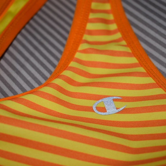 NWOT Champion Orange & Yellow Stripe Sports Bra - Picture 7 of 7